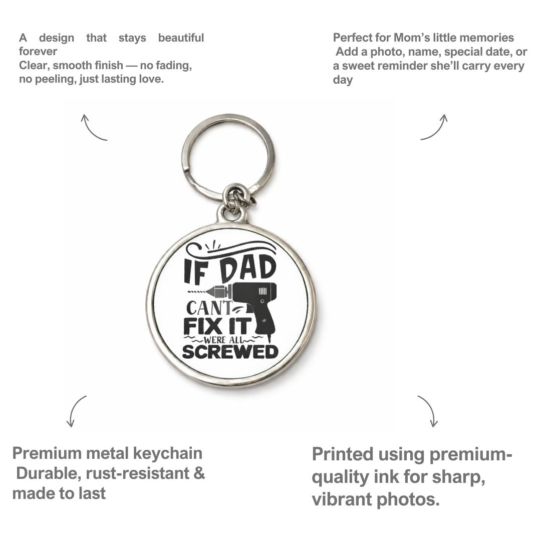 Personalized Metal Keychain for Dad - Double Side