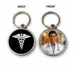 Double Photo Print Personalizedmetal keychain for Doctor
