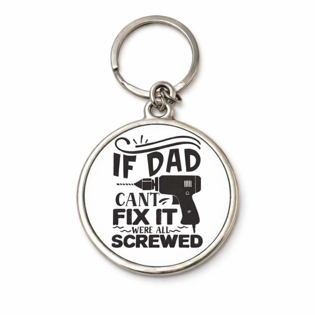 Personalized Metal Keychain for Dad - Double Side