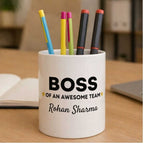 Photo Ceramic Customized Boss Pen Stand
