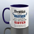 Brother Sister Personalized Mug Dark Blue