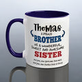 Brother Sister Personalized Mug Dark Blue