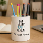 Customized Ceramic Pen Stand for Chartered Accountant