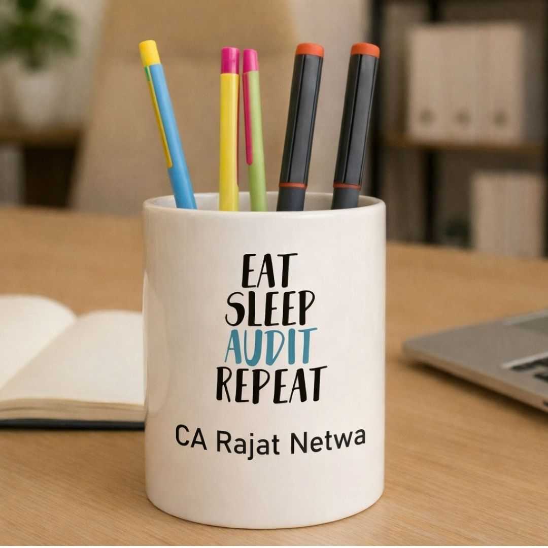 Customized Ceramic Pen Stand for Chartered Accountant