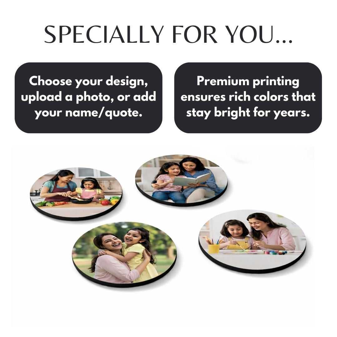 Personalized Set of 4 Tea coaster for Dad