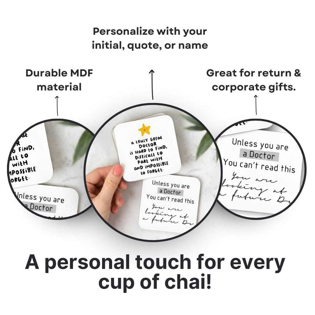 MDF Tea Coastes for Doctor Set of 2