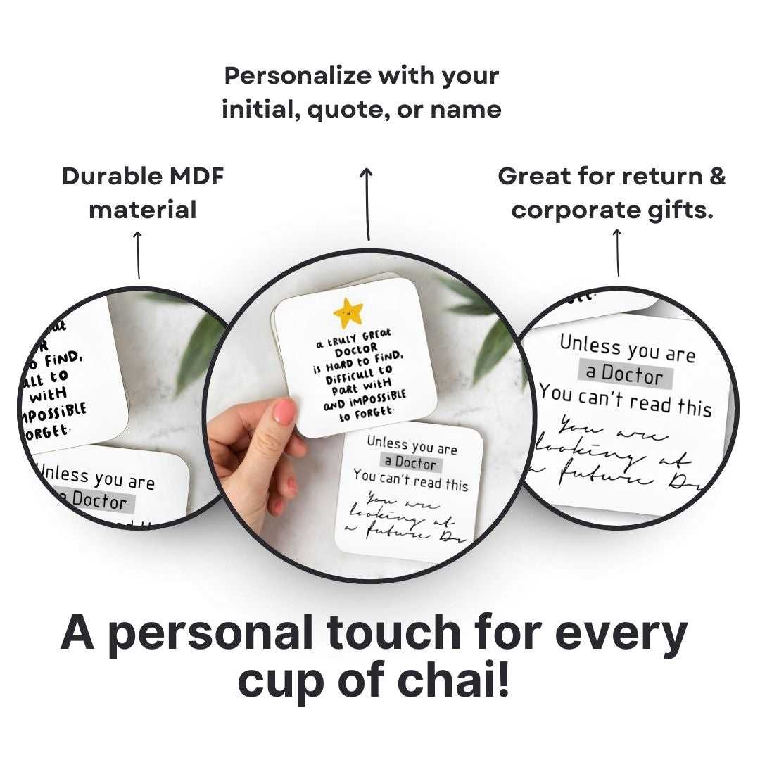 MDF Tea Coastes for Doctor Set of 2