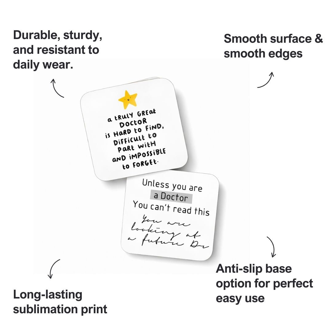 MDF Tea Coastes for Doctor Set of 2