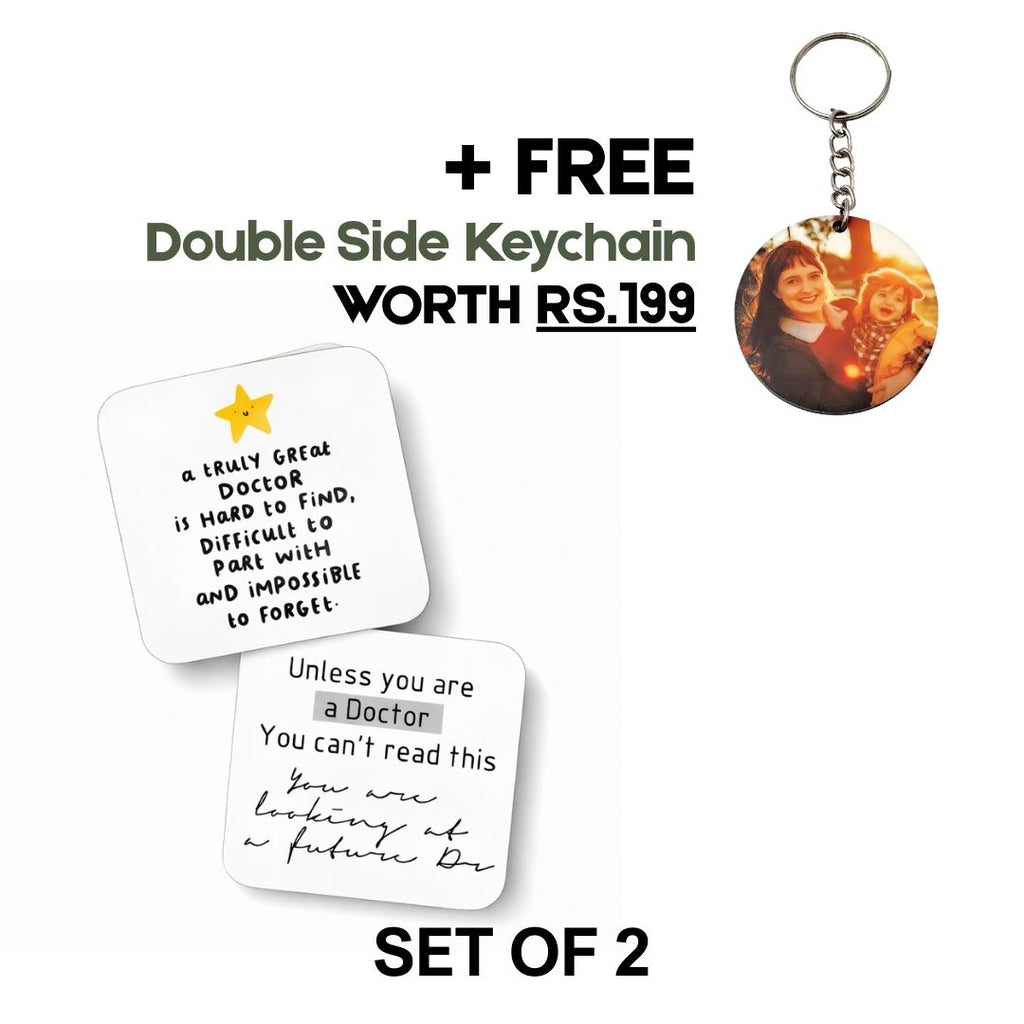 MDF Tea Coastes for Doctor Set of 2