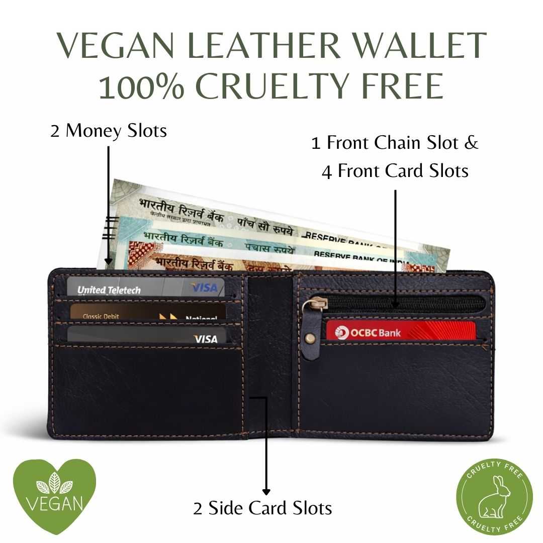 Personalized Chain Wallet with Name & Charm - Black