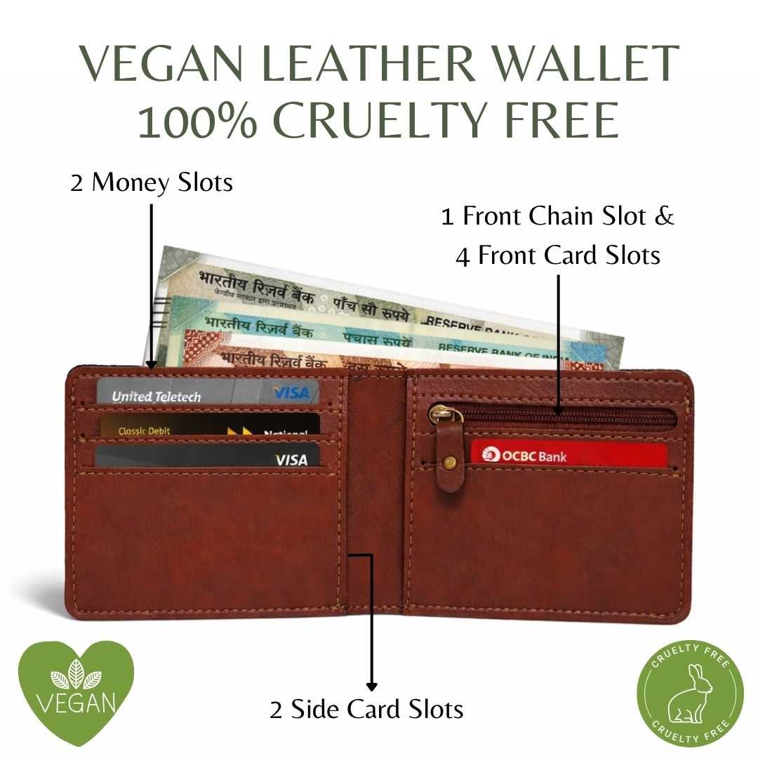 Personalized Chain Wallet with Name & Charm - Brown