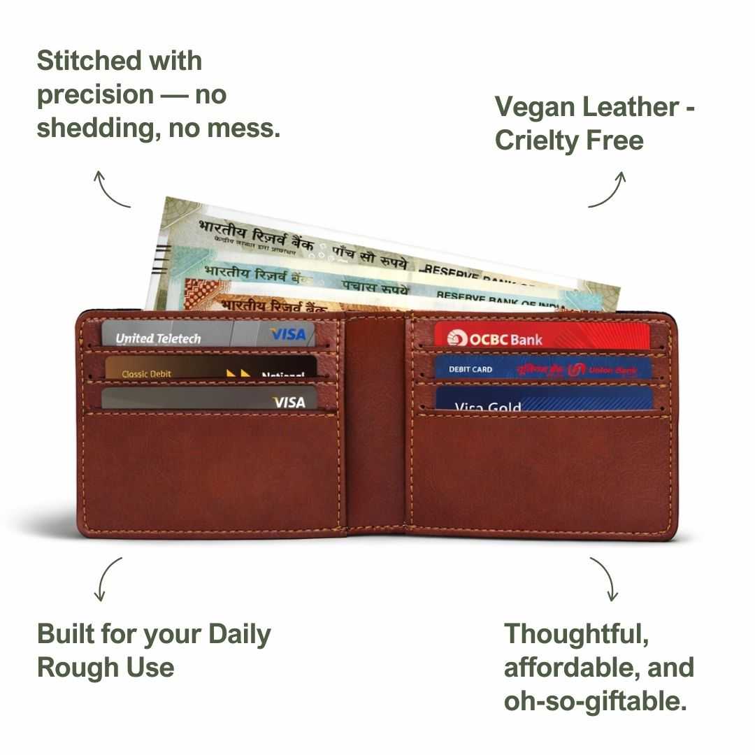 Personalized Brown Wallet with Name for Men