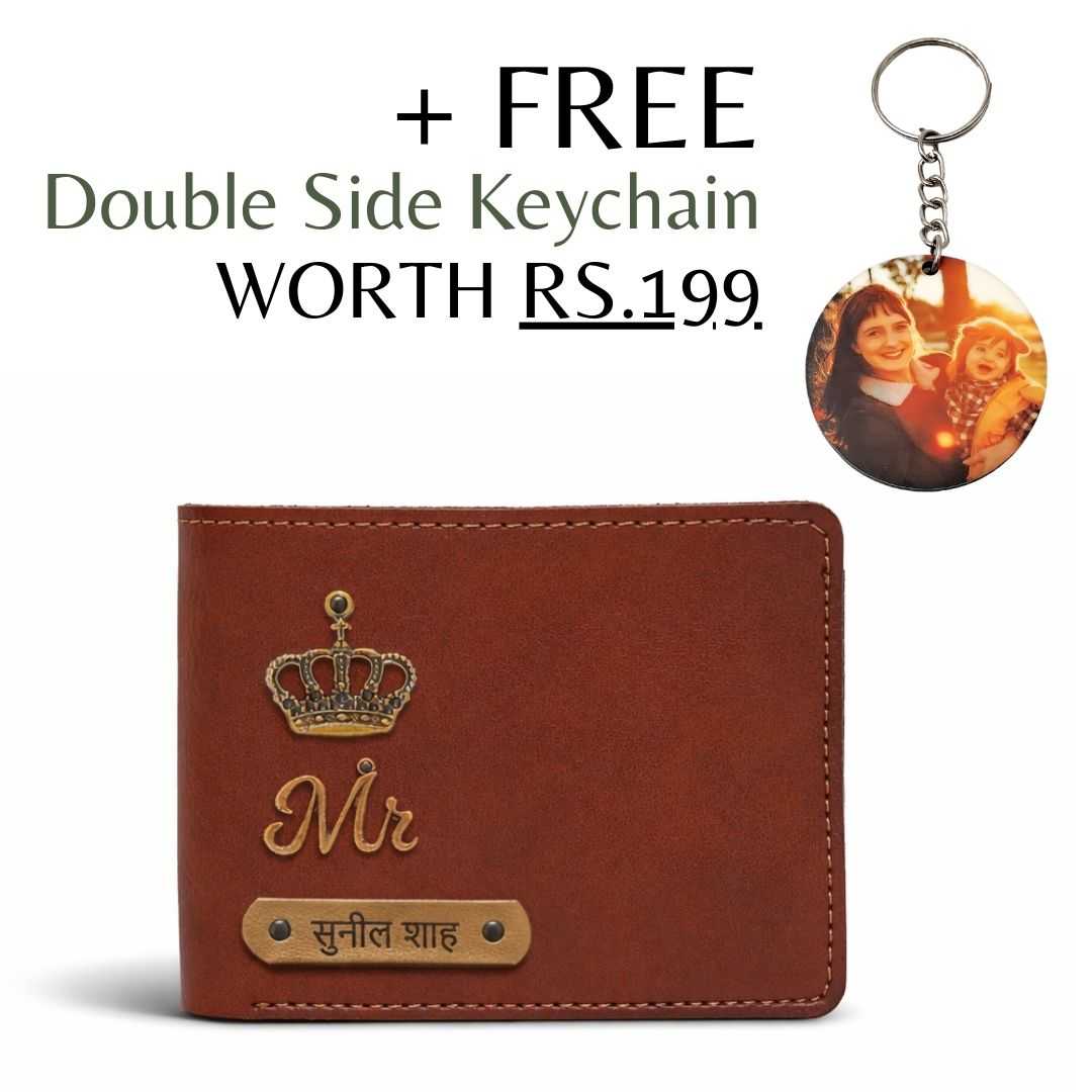Personalized Brown Wallet with Name for Men