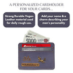 Customized Grey Card Holder with Name