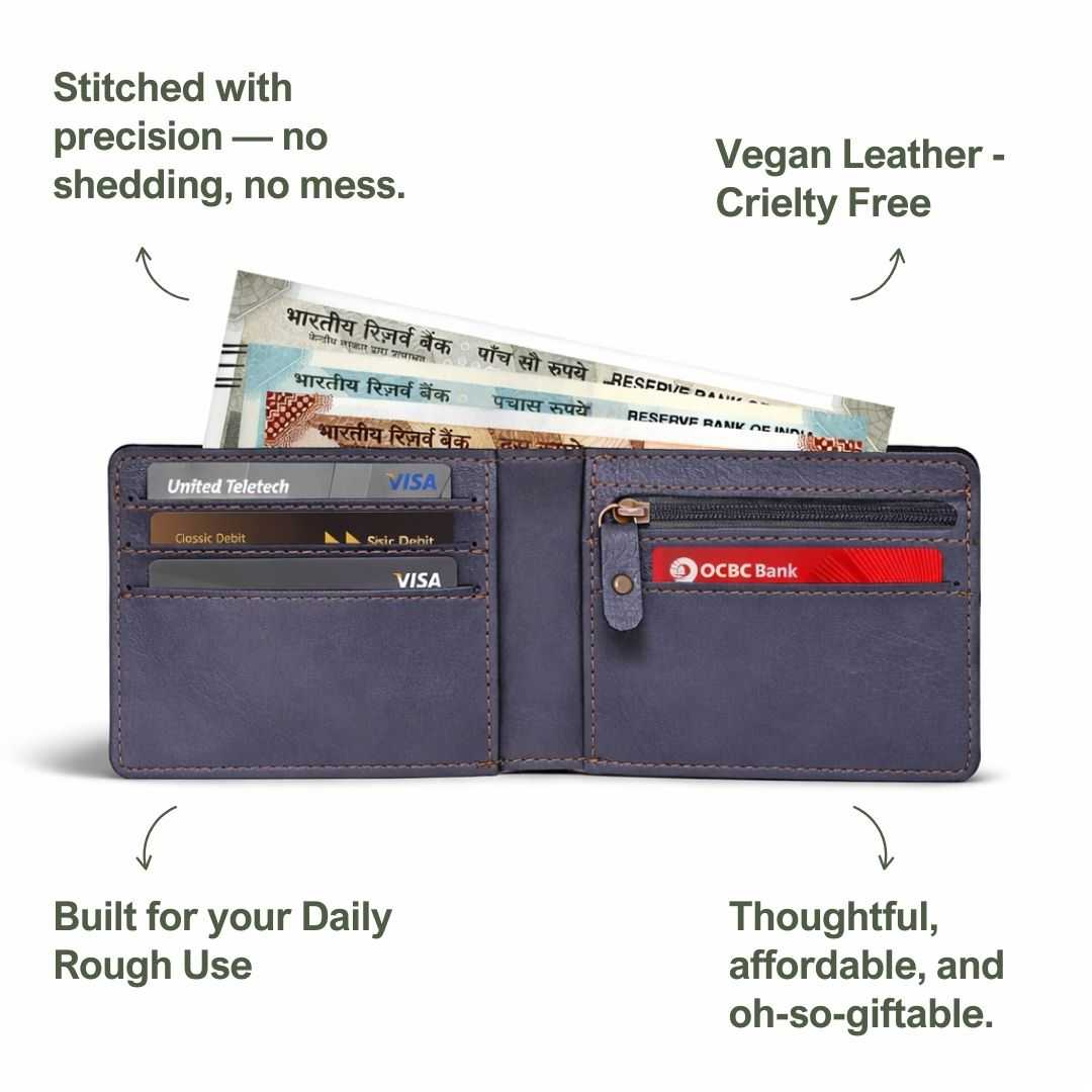 Personalized Chain Wallet with Name & Charm - Grey