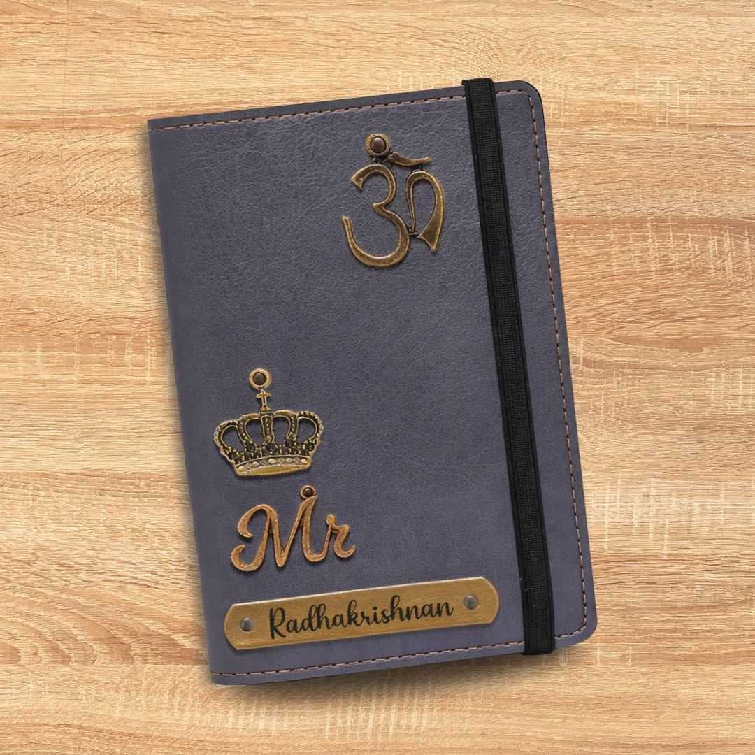 Personalized Elastic Closure Passport Cover - Grey
