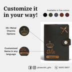 Personalized Button Passport Cover - Dark Olive Green