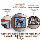 Wooden Best Trip Personalized Photo Fridge Magnet