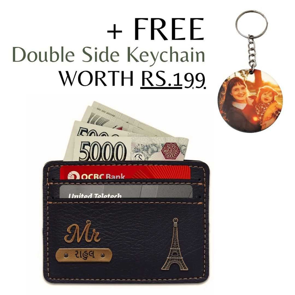 Customized Black Card Holder with Name