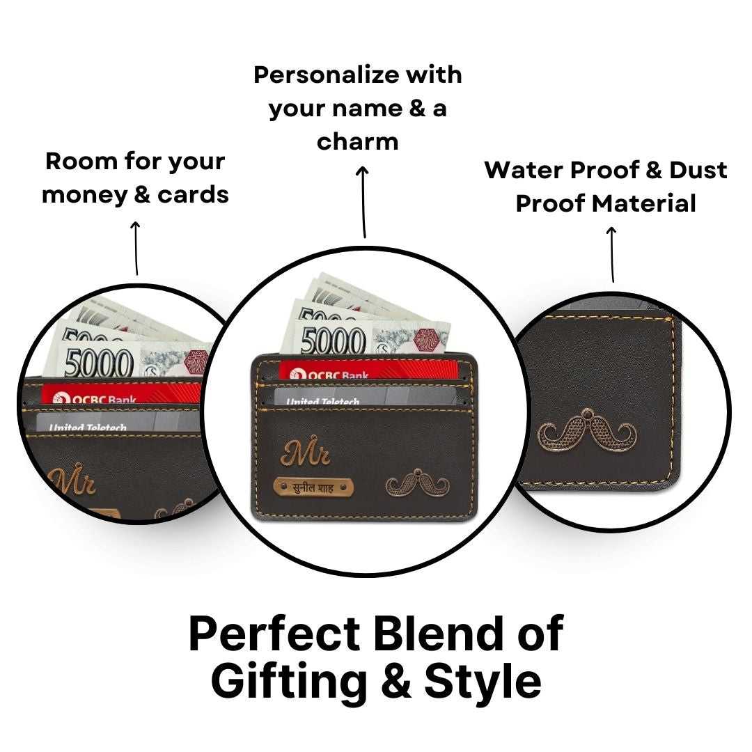 Customized Black Card Holder with Name