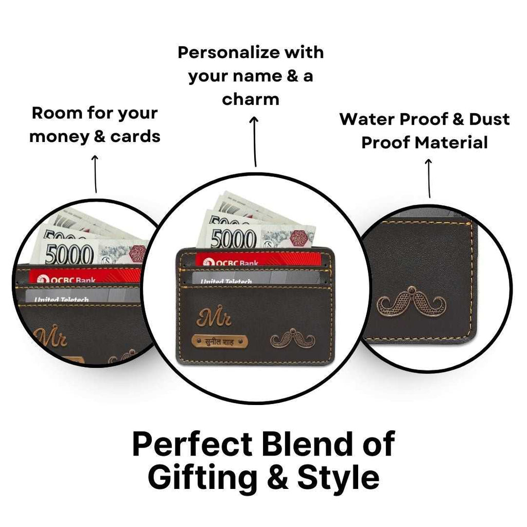 Customized Black Card Holder with Name