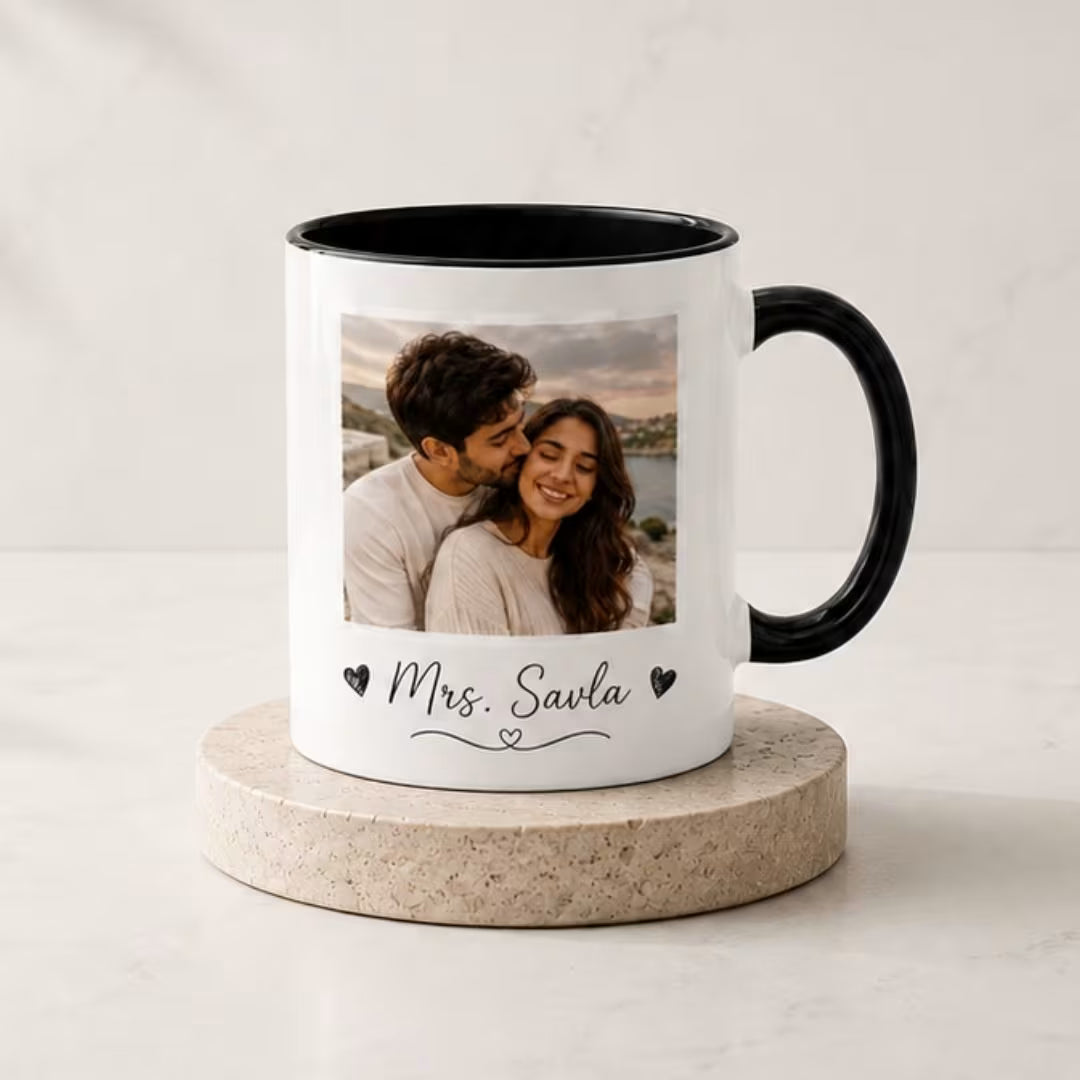 Black Ceramic Customized Photo Coffee Mug