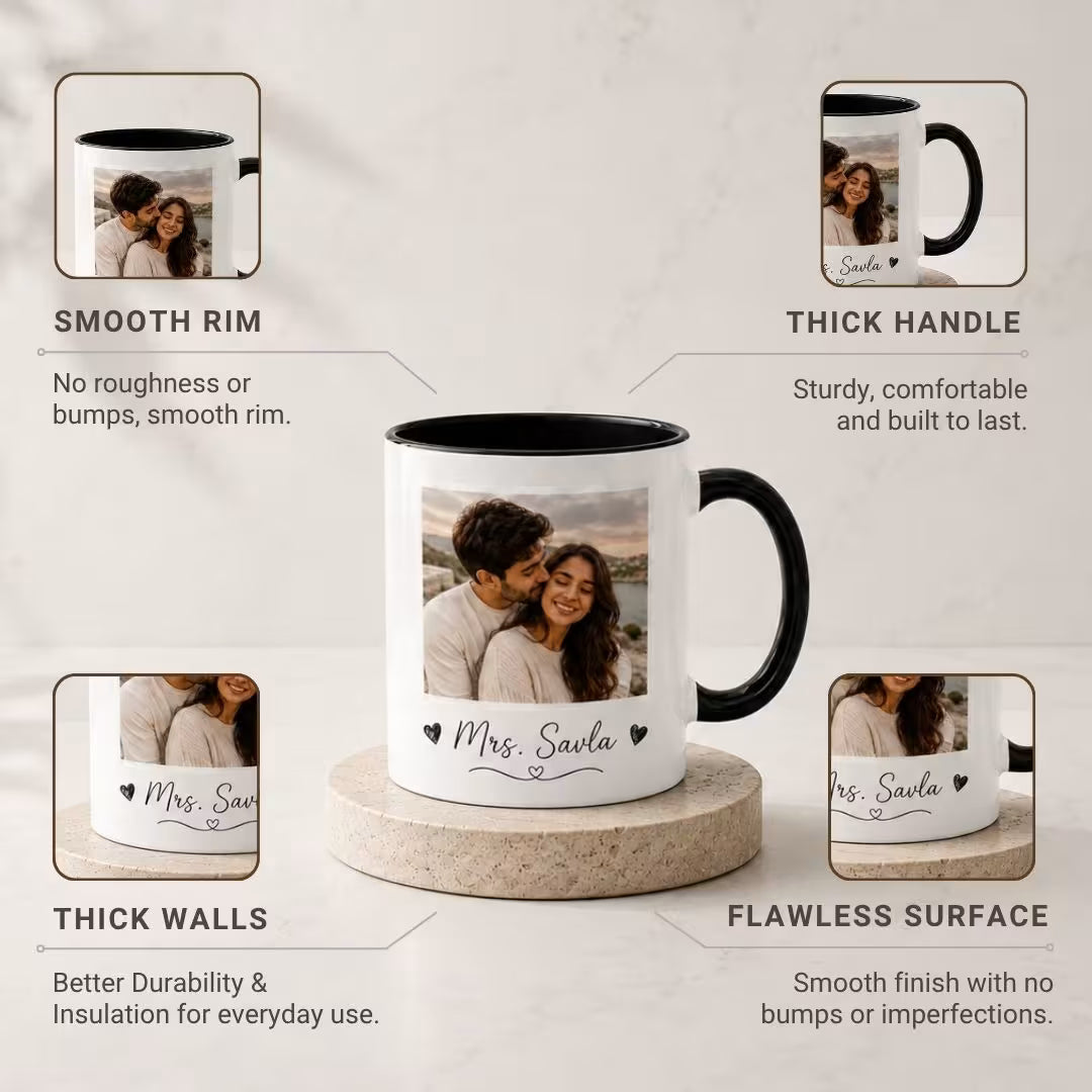 Black Ceramic Customized Photo Coffee Mug