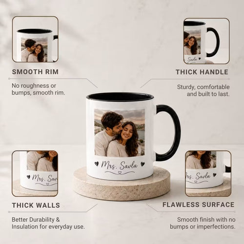 Black Ceramic Customized Photo Coffee Mug