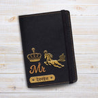 Personalized Elastic Closure Passport Cover - Black