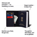 Personalized Elastic Closure Passport Cover - Black
