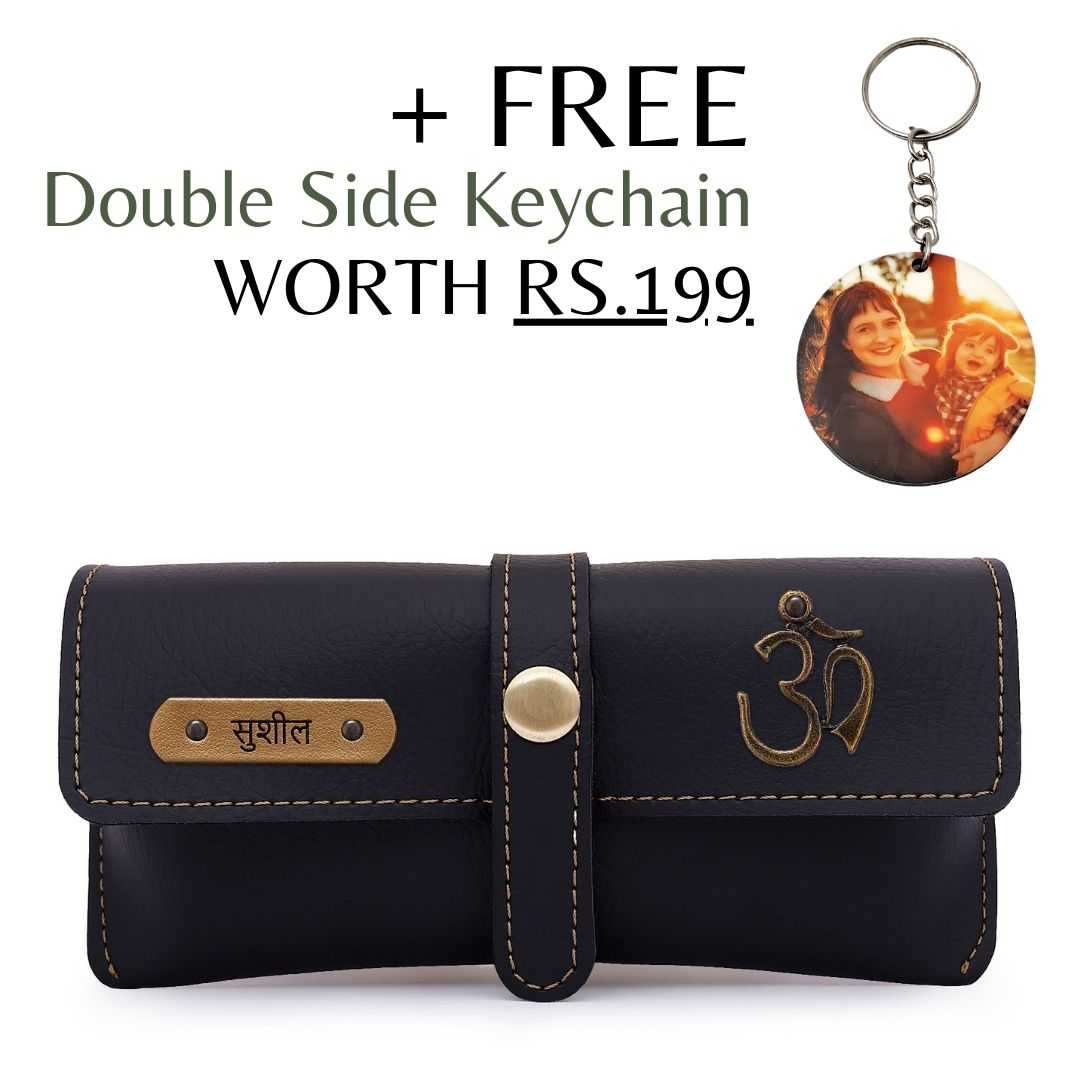 Personalized Black Sunglass Cover with Name & Charm