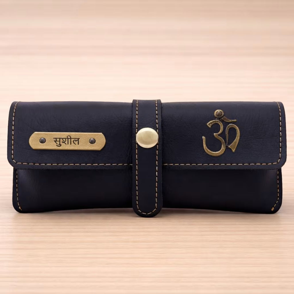 Personalized Black Sunglass Cover with Name & Charm