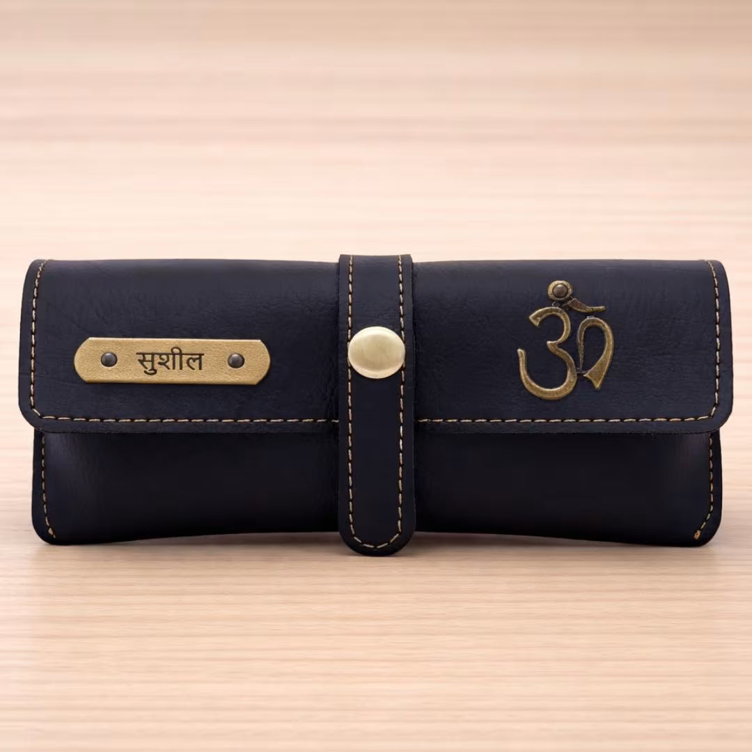 Personalized Black Sunglass Cover with Name & Charm