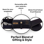 Personalized Black Sunglass Cover with Name & Charm