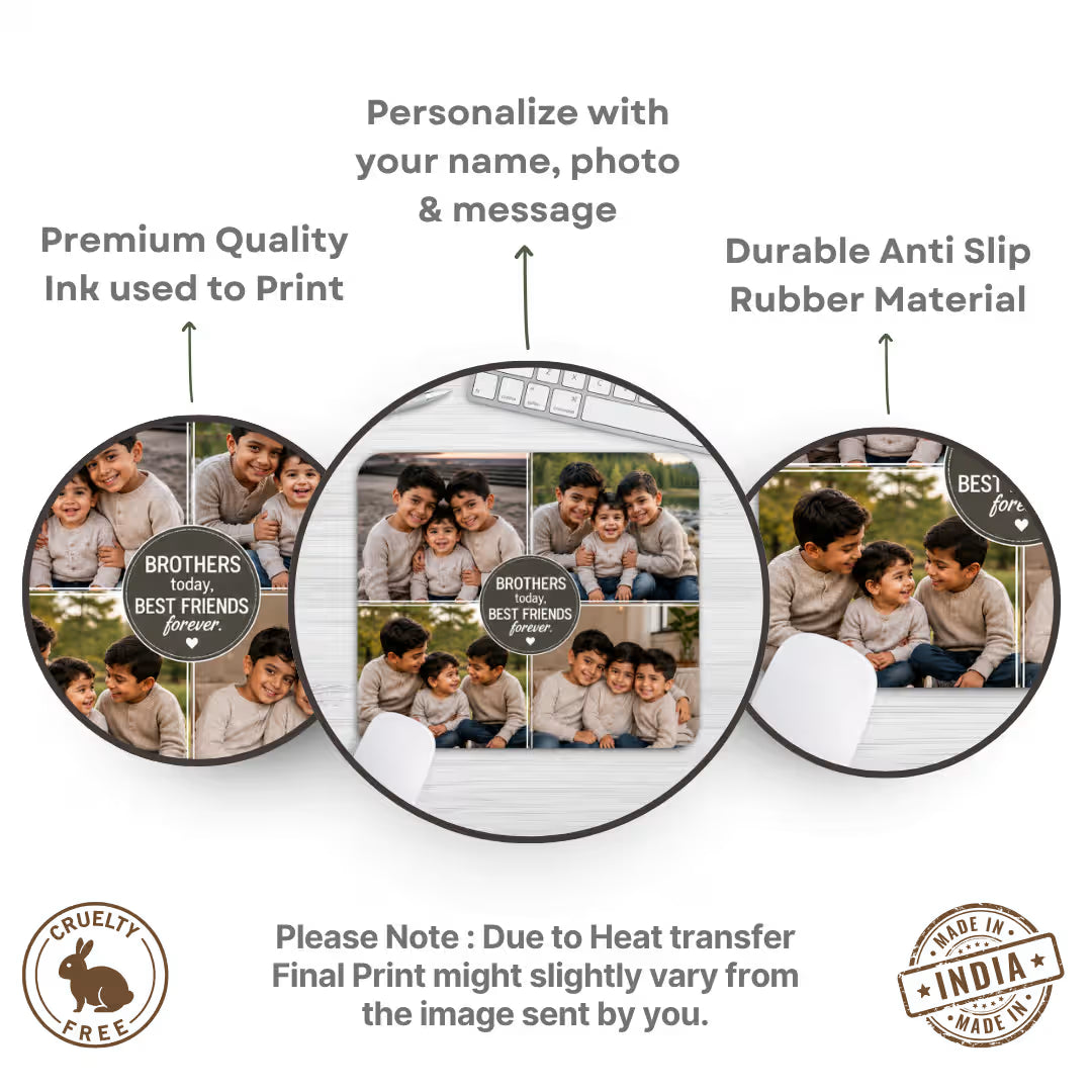 Personalized Brothers Photo Mouse Pad
