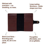 Personalized Button Passport Cover - Dark Brown