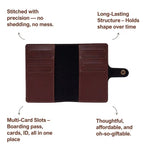 Personalized Button Passport Cover - Dark Brown