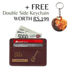 Customized Dark Brown Card Holder with Name