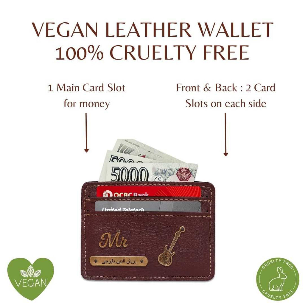 Customized Dark Brown Card Holder with Name