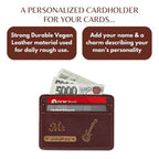Customized Dark Brown Card Holder with Name