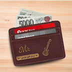 Customized Dark Brown Card Holder with Name