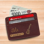 Customized Dark Brown Card Holder with Name