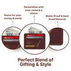 Customized Dark Brown Card Holder with Name