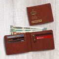 Personalized Chain Wallet with Name & Charm - Brown