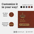 Personalized Chain Wallet with Name & Charm - Brown