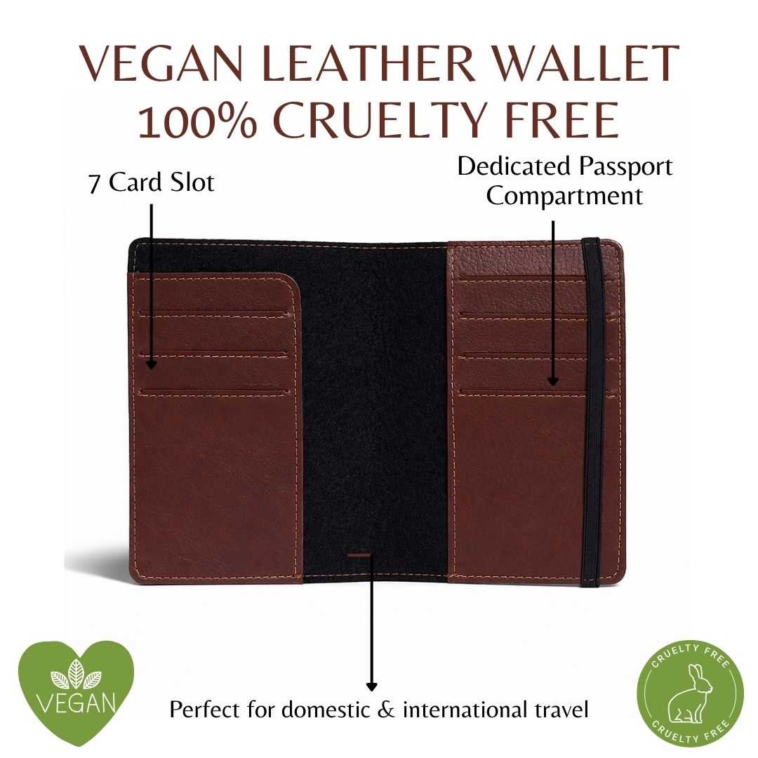 Personalized Elastic Closure Passport Cover - Dark Brown