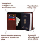 Personalized Elastic Closure Passport Cover - Dark Brown