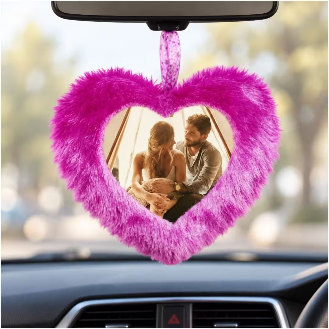 Purple Mini Heart Photo Furr Pillow