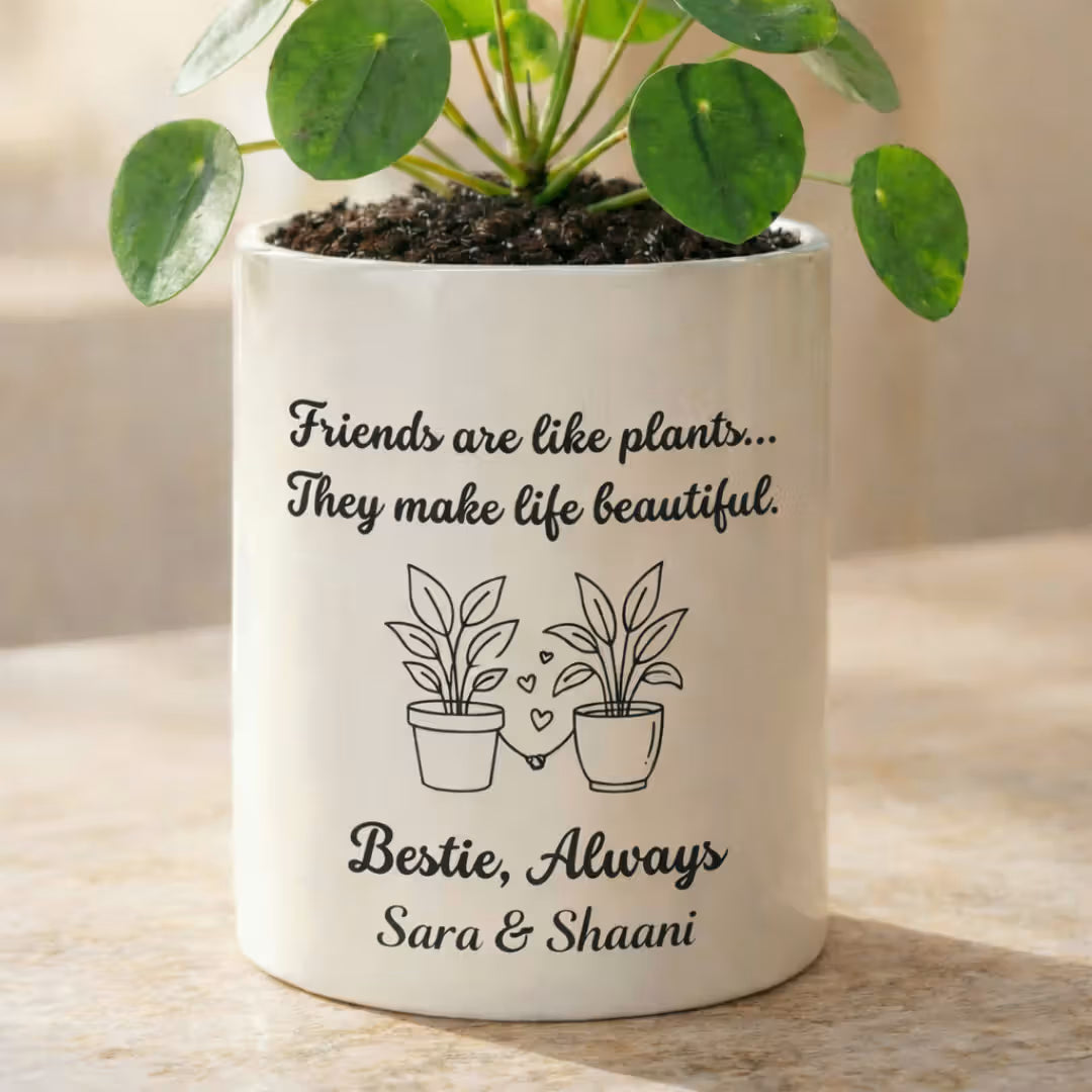Personalized Ceramic Flower Mug for Friends