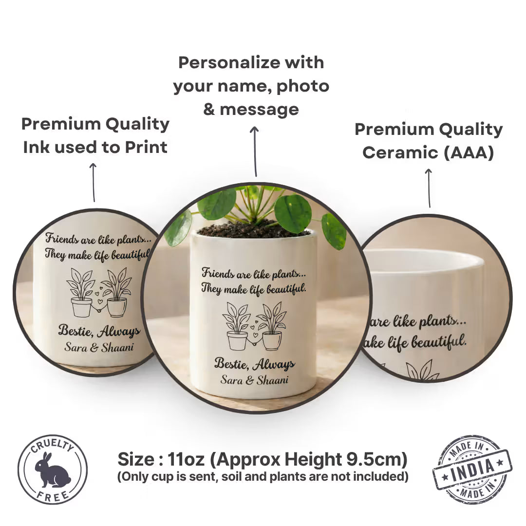 Personalized Ceramic Flower Mug for Friends
